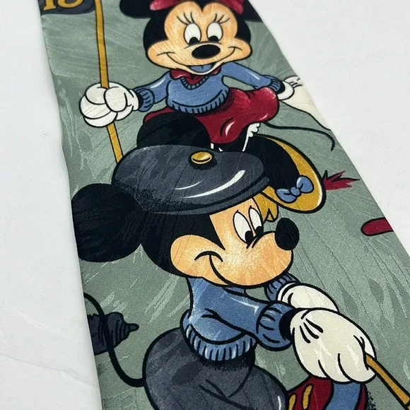 Disney 90s silk vintage golf tie Mickey Minnie Goofy rare - Picture 2 of 4
